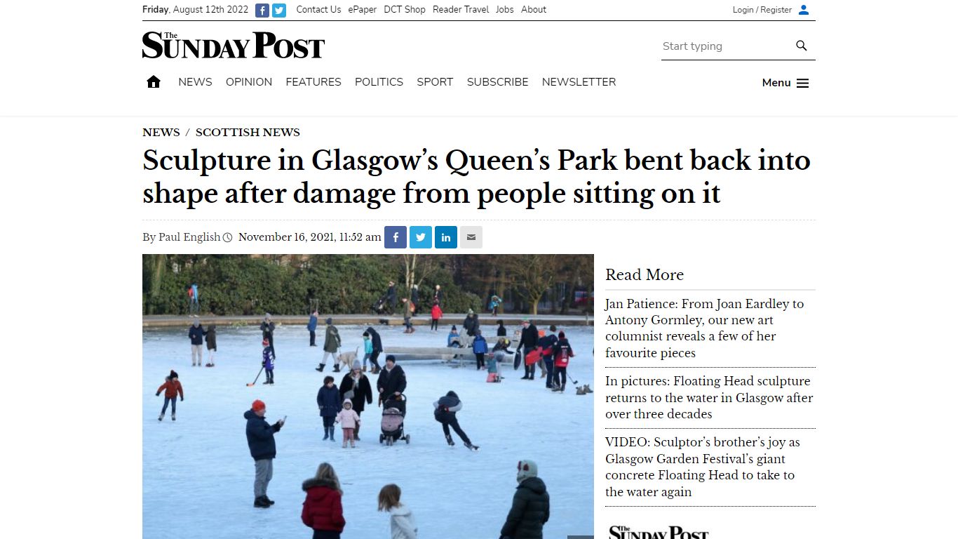 Queen's Park sculpture repaired after damage from people ...